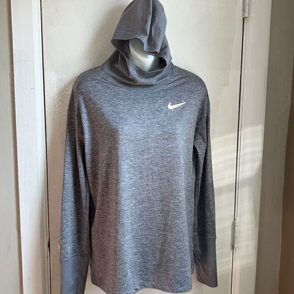 NIKE DRIFIT Element Gunsmoke Heather Running Hoodie-M - Picture 2 of 8